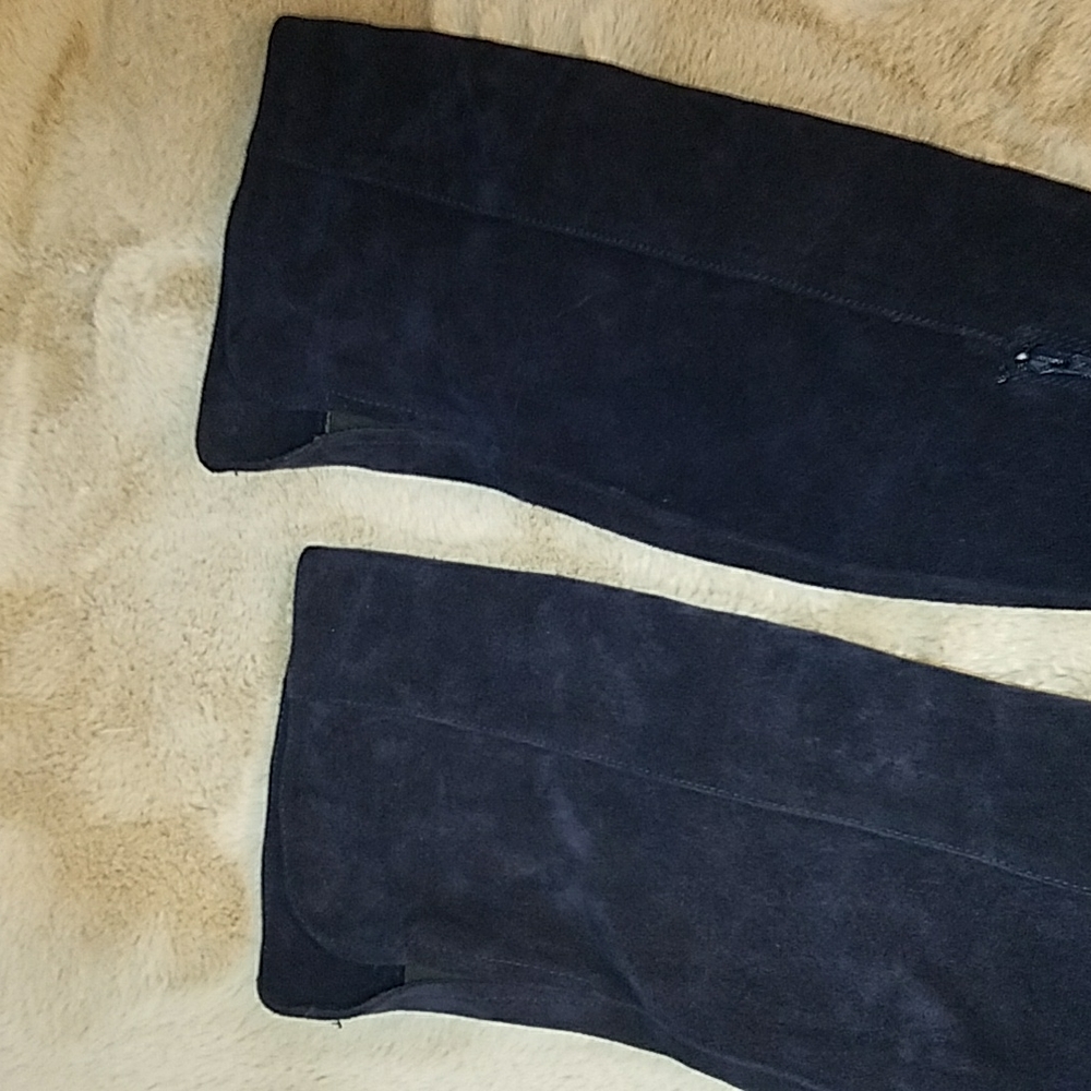 Primadonna Collection Platform Stiletto Thigh high OTK Boots Blue Suede ITALY - Picture 7 of 16